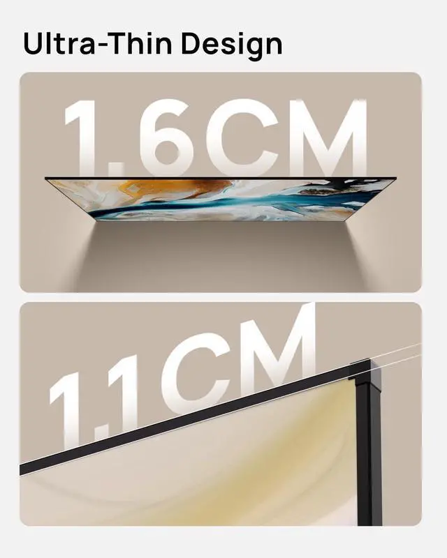 Alt view image 4 of 7 - XGIMI 100'' Fixed Frame Projector Screen 16:9 HD for Home Theater Cinema Business PresentationsLightweightSimple InstallationUltra-Thin Design