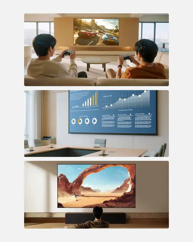 Alt view image 5 of 7 - XGIMI 100'' Fixed Frame Projector Screen 16:9 HD for Home Theater Cinema Business PresentationsLightweightSimple InstallationUltra-Thin Design