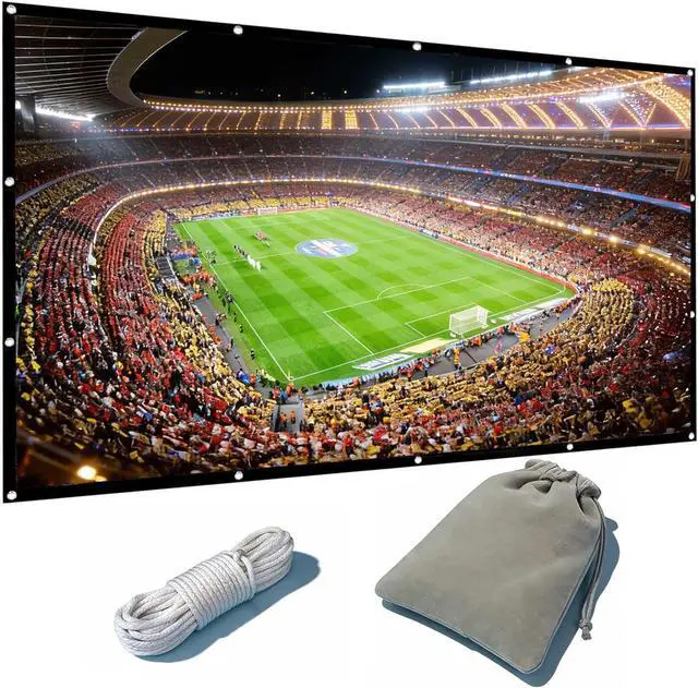 Main image of Projector Screen 200 Inch Giant Outdoor Movie Screen,Portable&Foldable,16:9,Double Sided Thick Canvas Projection Screen (174"x98" Viewing Area) with 12M Rope and Storage Bag