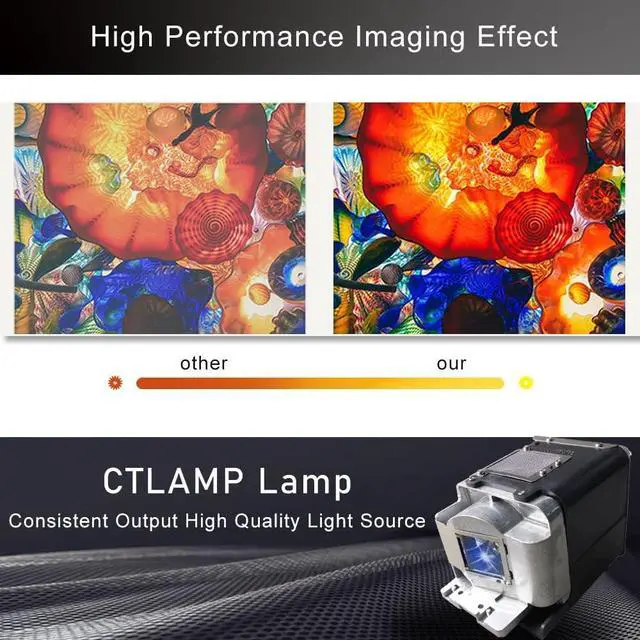 Alt view image 4 of 7 - A+ Quality VLT-XD600LP / 499B056O10 Replacement Projector Lamp with Housing Module Compatible with Mitsubishi XD600U FD630U WD620U XD600U-G FD630U-G GX740 GX745