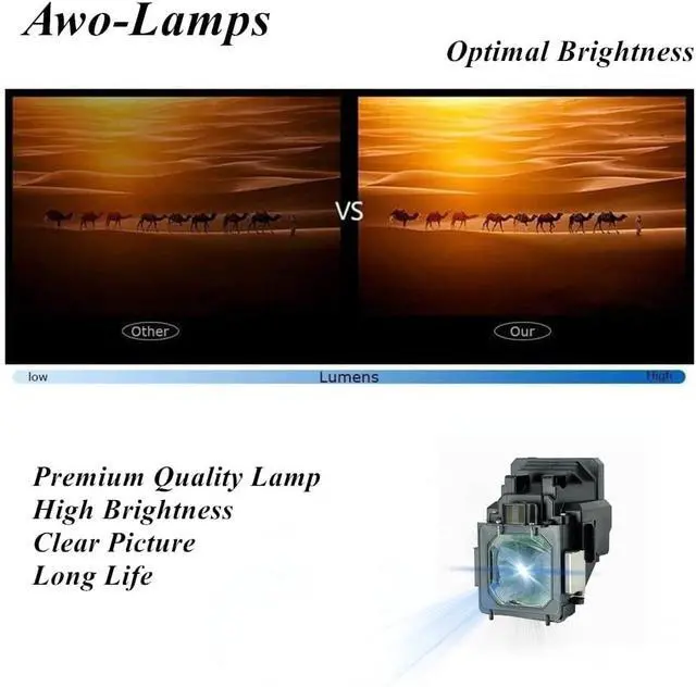 Alt view image 4 of 6 - AWO 610-330-7329 / POA-LMP105 Premium Replacement Lamp Bulb with Housing for SANYO PLC-XT20 PLC-XT21 PLC-XT25 for Eiki LC-XG250 LC-XG250L LC-XG300 LC-XG300L Projectors