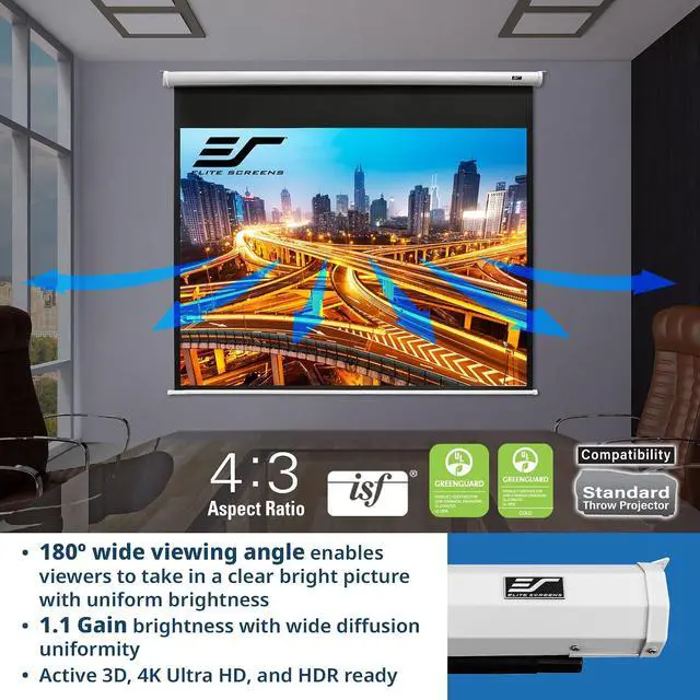 Alt view image 6 of 7 - Elite Screens Spectrum RC 1 Remote KIT, 100-INCH Diag 4:3, Motorized Projection Screen Movie Home Theater 4K/8K Ultra HD Ready, ELECTRIC100V2