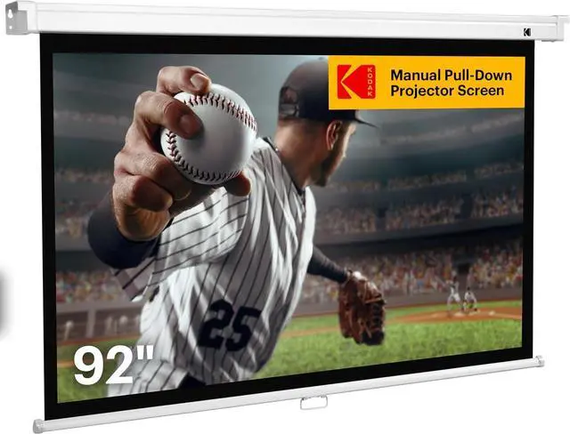Main image of Kodak Manual Pull-Down White Projector Screen 92" Inch