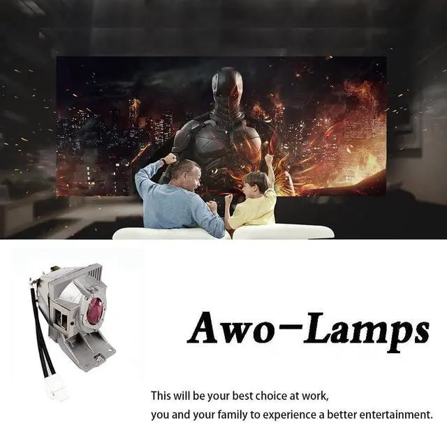 Alt view image 4 of 7 - AWO 5J.JHN05.001 Premium Replacement Lamp Bulb with Housing for BenQ W1700,W1720,HT2550,TK800,TK800M Projectors