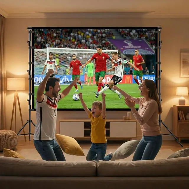 Alt view image 5 of 7 - LP Outdoor Projector Screen with Stand, 120 inch Portable Projection Screen 16:9 4K HD Front Rear Projection Screen with Carry Bag, Sandbag - Wrinkle-Free Design for Home Theater Backyard Cinema