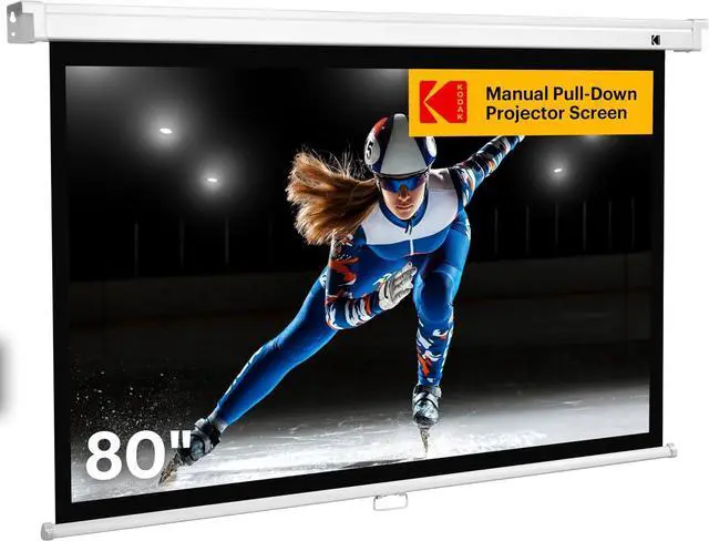 Main image of Kodak Manual Pull-Down White Projector Screen 80" Inch