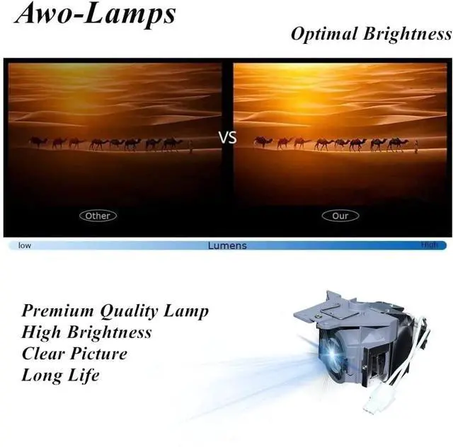 Alt view image 4 of 7 - AWO Original P-VIP240W Lamp Bulb for RLC-101 / RLC-104 / RLC-105 with Housing for VIEWSONIC Pro7827HD,PJD7836HDL,PJD7526W,PJD7326,PJD7820HD Projectors