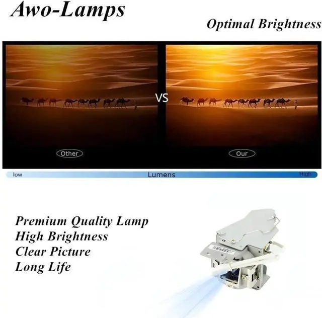 Alt view image 5 of 7 - AWO 5J.JAD05.001 Replacement Lamp Bulb with Housing for BenQ MW824ST,MX824ST Projectors