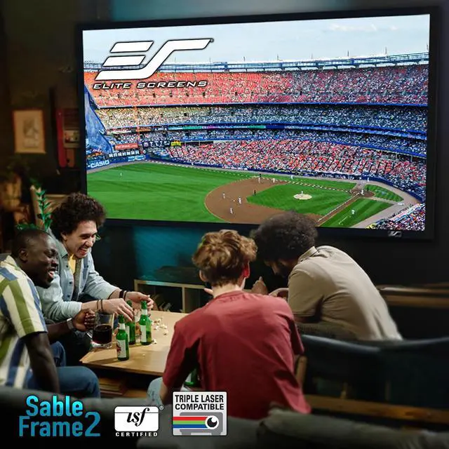 Alt view image 4 of 7 - Elite Screens Sable Frame 2, 105-Inch Fixed Frame Projector Screen, 16:9 8K/4K Ultra HD & Active 3D Ready, ISF-Certified Material, Ideal for Home Theater, Office, and Indoor Presentations, ER105WH2