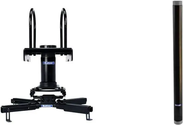 Main image of QualGear Pro-AV QG-KIT-TA-3IN-B Projector Mount Kit Accessory with A Truss Ceiling Adapter, 3" 1.5", Black & QG-PRO-PM-2FT-B Pro-AV 1.5" Npt Threaded Pipe, 2' Length Projector Accessory, Black