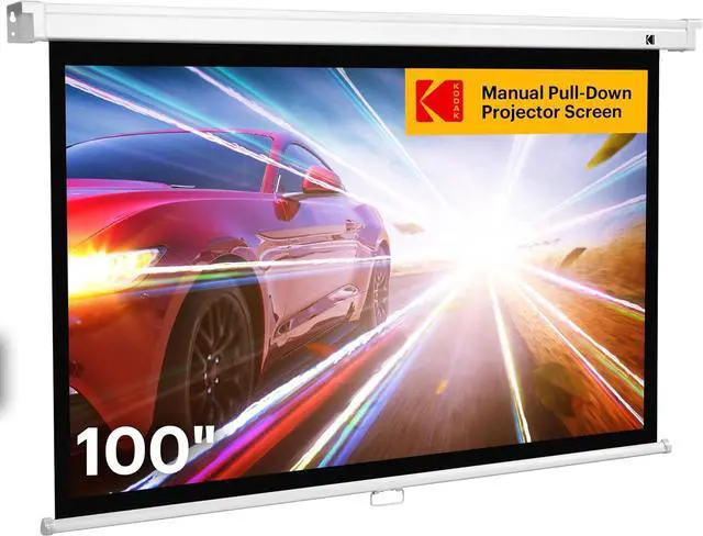 Main image of KODAK Manual Pull-Down White Projector Screen 100" Inch