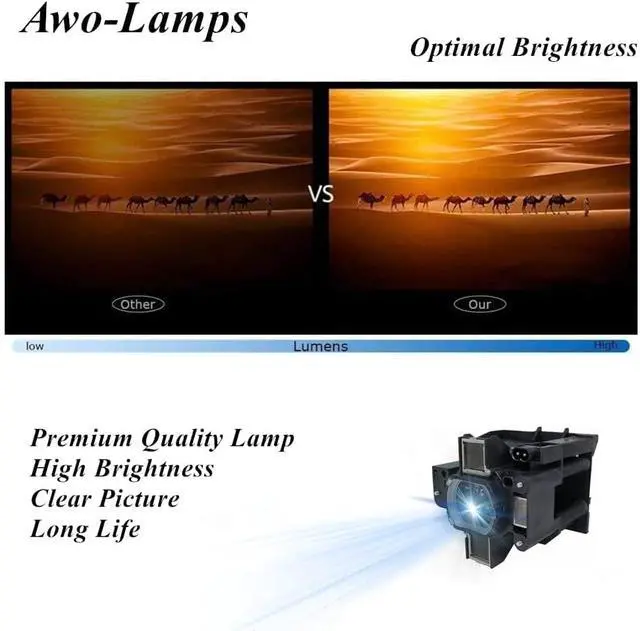 Alt view image 4 of 7 - AWO DT01471 Premium Replacement Lamp Bulb with Housing for HITACHI CP-WU8460,CP-WU8461,CP-WX8265,CP-X8170,HCP-D767U for MAXELL MC-X8170,MC-WX8265,MC-WU8461 Projectors