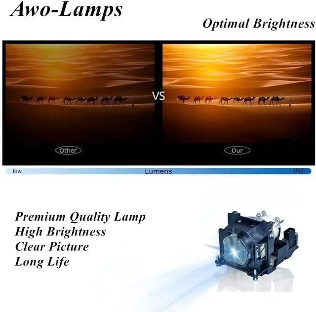 Alt view image 4 of 7 - AWO ET-LAL500/ET-LAL600 Replacement Lamp Bulb with Housing for PANASONIC PT-LB280,PT-LB300,PT-LB330,PT-LB360,PT-LW280,PT-LW330,PT-TW250,PT-TW340,PT-TW341,PT-TX310,PT-TX400,PT-SW280,PT-SX300A,PT-SX320A