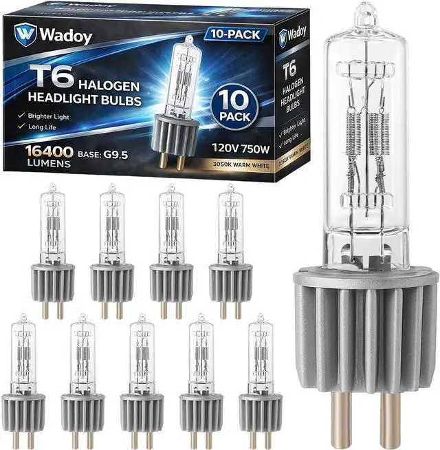 Main image of HPL 750/120/X Halogen Lamp Bulbs 10 Pack, 54611 750W 120V T6 Stage Lights