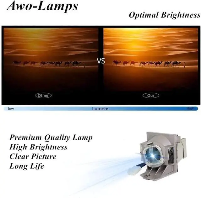 Alt view image 4 of 7 - AWO Original UHP240W Lamp Bulb for 5J.JNL05.001 with Housing for BenQ TK700,TK700ST,TK700STi,W1800,W1800i,HT2650i Projectors