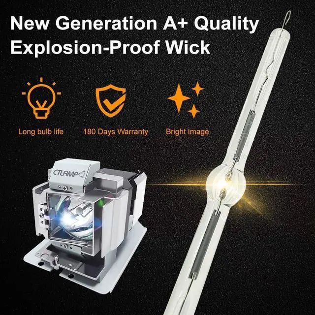 Alt view image 3 of 7 - Premium Quality 5811118004-SVV Projector Lamp Bulb with Housing Compatible with VIVITEK D757WT D756USTi D755WTiR D755WTi D755WT D751ST DW755WTiR