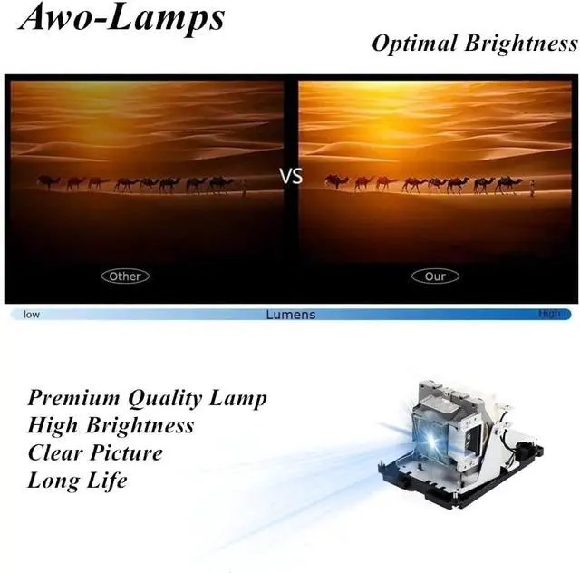 Alt view image 4 of 7 - AWO BL-FU310B / 5811118436-SOT Premium Replacement Lamp Bulb with Housing for OPTOMA EH500,X600,DH1014,DH1017 Projectors