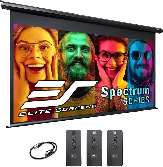 Main image of Elite Screens Spectrum Swift-RC1 84-INCH Motorized Projector Screen 16:9, Electric Drop Down, 4K/8K Ultra HD Ready for Home Theater & Gaming, Black Case ELECTRIC84H2