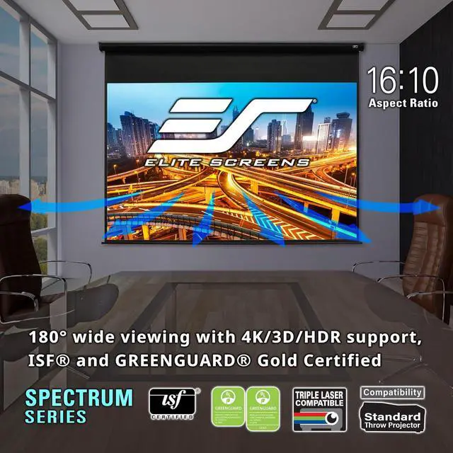 Alt view image 5 of 7 - Elite Screens Spectrum Swift-RC1 84-INCH Motorized Projector Screen 16:9, Electric Drop Down, 4K/8K Ultra HD Ready for Home Theater & Gaming, Black Case ELECTRIC84H2