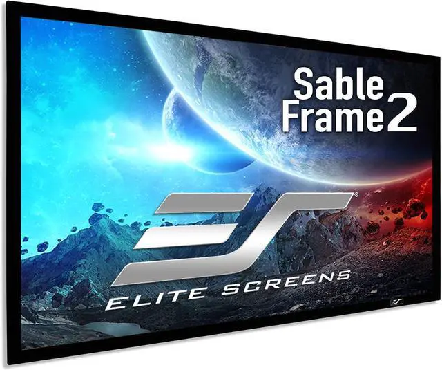 Main image of Elite Screens Sable Fixed Frame 2 115" Projector Screen, 16:9 4K/8K UHD, ISF Certified CineWhite UHD-B 1.3 Gain, HDR & Active 3D Ready, Velvet Frame, Standard/Short/UST Projector Compatible ER115WH2