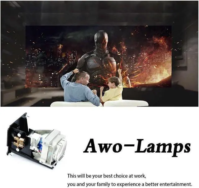Alt view image 2 of 7 - AWO VLT-HC6800LP Premium Replacement Lamp with Housing for Mitsubishi HC6800 HC6800U