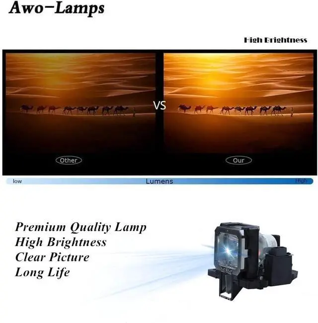 Alt view image 3 of 6 - AWO PK-L2313UG Premium Replacement Lamp Bulb with Housing for JVC DLA-VS2200,DLA-VS2200G,DLA-VS2200Z,DLA-VS2200ZG,DLA-VS2400G,DLA-VS2400ZG Projectors