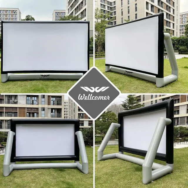 Alt view image 5 of 7 - New 2022 Sewinfla Upgraded Airtight Inflatable Movie Projector Screen 13Ft- No Need to Keep Inflating - Supports Front and Rear Projection