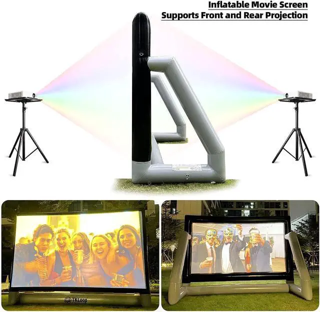Alt view image 2 of 7 - New 2022 Sewinfla Upgraded Airtight Inflatable Movie Projector Screen 13Ft- No Need to Keep Inflating - Supports Front and Rear Projection