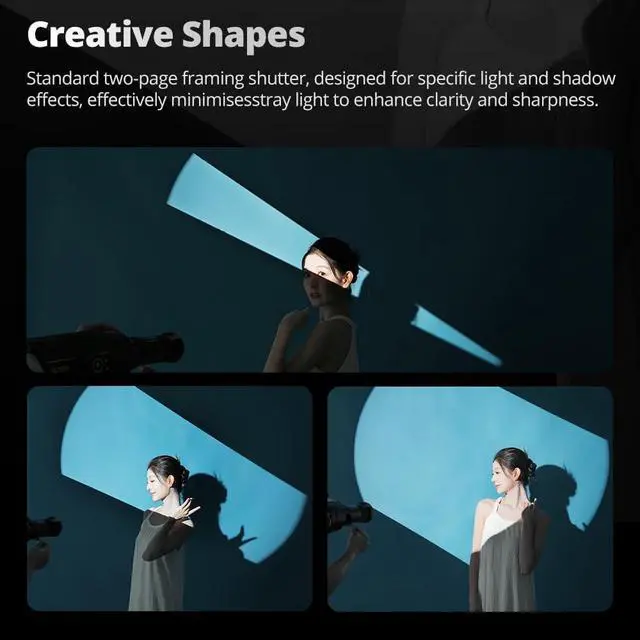 Alt view image 5 of 7 - Ambitful AL300Pro Optical Snoot,with 20 Gobos,36° Lens Spotlight Bowens Mount Projector Attachment for COB Monolight Portraits,Photography Video Shape Light Studio,Godox LED Light