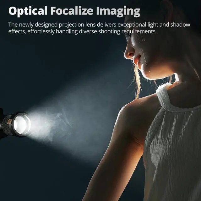 Alt view image 4 of 7 - Ambitful AL300Pro Optical Snoot,with 20 Gobos,36° Lens Spotlight Bowens Mount Projector Attachment for COB Monolight Portraits,Photography Video Shape Light Studio,Godox LED Light