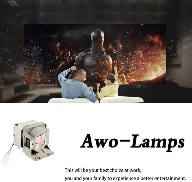 Alt view image 3 of 7 - AWO Original UHP225W Lamp Bulb for 5J.J6L05.001 with Housing for BENQ EP6127A ES616F EX6270 MS276F MS507H MS517 MS517F MX2770 MW519 MX518 MX518F TW519 Projectors