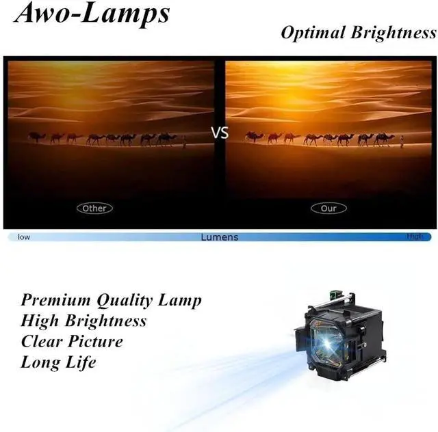 Alt view image 5 of 7 - AWO Original NSHA330W Lamp Bulb for LMP-F330 with Housing for Sony VPL-FH500L,VPL-FX500L,VPL-F500H,VPL-F700HL,VPL-F700XL Projectors