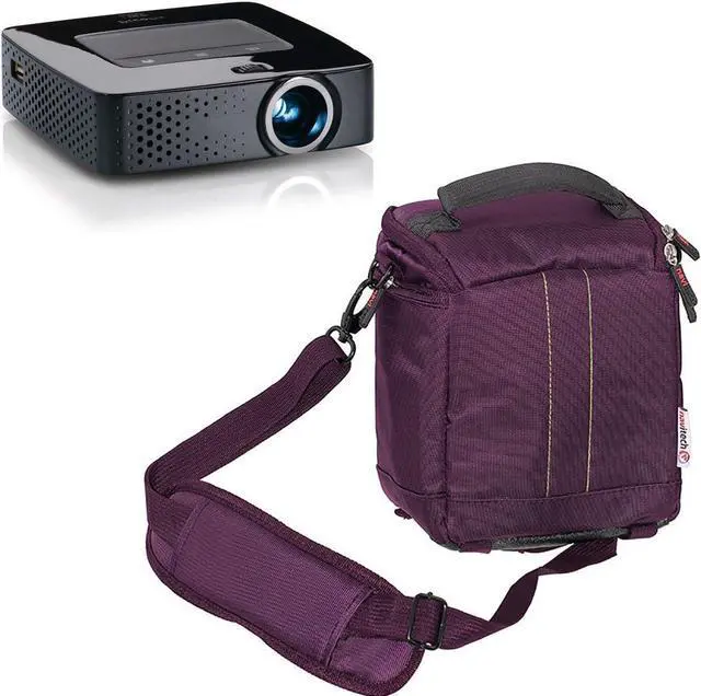 Main image of Navitech Purple Protective Portable Handheld Pocket Projector Carrying Case and Travel Bag Compatible with The I-Dragon LED Mini