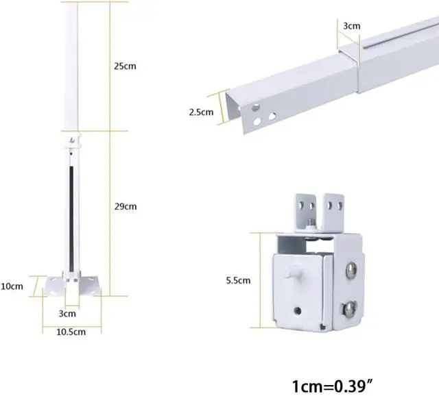 Alt view image 3 of 7 - Universal Projector Ceiling Mount Bracket Fits Flat Or Sloped Ceiling for W/43-65cm Extendable Length for LCD/DLP Projec Projector Mount Bracket