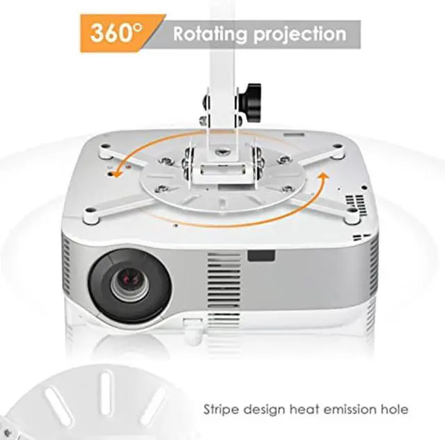 Alt view image 6 of 7 - Universal Projector Ceiling Mount Bracket Fits Flat Or Sloped Ceiling for W/43-65cm Extendable Length for LCD/DLP Projec Projector Mount Bracket