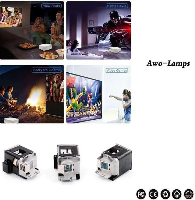 Alt view image 2 of 4 - AWO Original P-VIP280W Lamp Bulb for SP-LAMP-078 with Housing for INFOCUS IN3124 IN3126 IN3128HD Projectors