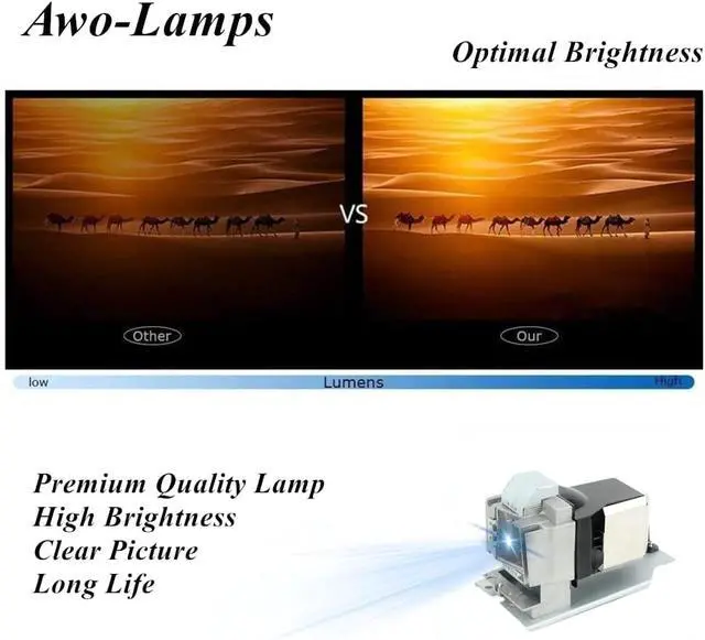 Alt view image 4 of 6 - AWO Replacement Lamp Bulb for SP-LAMP-088 with Housing for INFOCUS IN3138HD