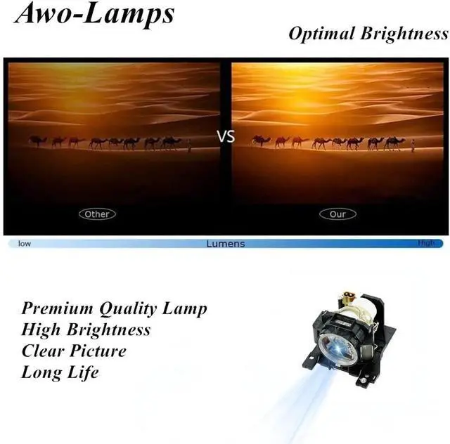 Alt view image 4 of 6 - AWO DT00891 Replacement Lamp Bulb with Housing for HITACHI CP-A100,CP-A101,ED-A100,ED-A110 Projectors