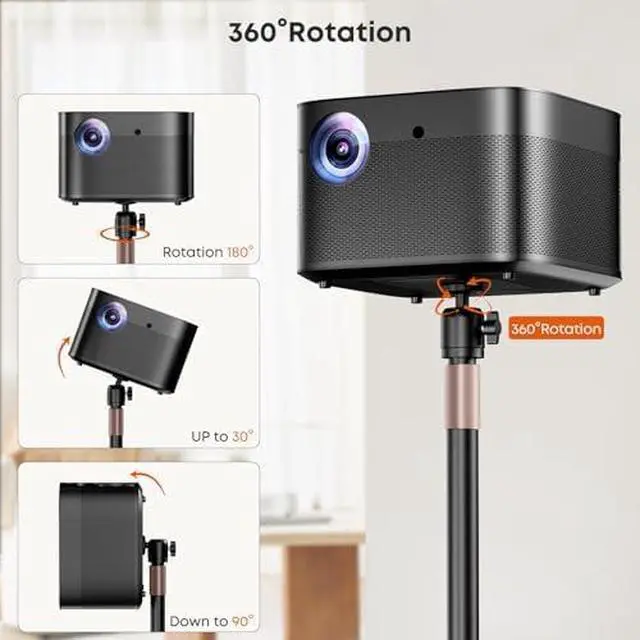 Alt view image 2 of 7 - PUTORSEN Universal Projector Stand(1/4" Screw, holds 11 lbs) & Screen Mount L-Brackets(6", holds 66 lbs) Bundle