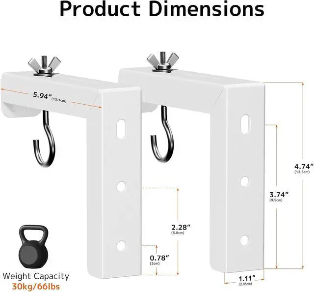 Alt view image 6 of 7 - PUTORSEN Universal Projector Stand(1/4" Screw, holds 11 lbs) & Screen Mount L-Brackets(6", holds 66 lbs) Bundle