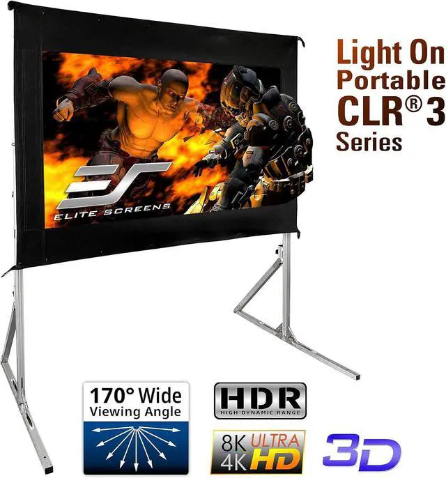 Alt view image 2 of 7 - Elite Screens 60-Inch UST Portable Projector Screen with Stand, Foldable and Height Adjustable, 16:9 4K ALR Screen for Ultra Short Throw Projectors, Indoor Home Theater Movie Screen- LPS60H-CLR3