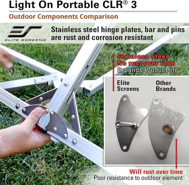 Alt view image 4 of 7 - Elite Screens 60-Inch UST Portable Projector Screen with Stand, Foldable and Height Adjustable, 16:9 4K ALR Screen for Ultra Short Throw Projectors, Indoor Home Theater Movie Screen- LPS60H-CLR3
