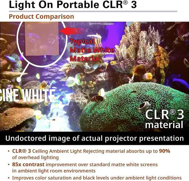 Alt view image 6 of 7 - Elite Screens 60-Inch UST Portable Projector Screen with Stand, Foldable and Height Adjustable, 16:9 4K ALR Screen for Ultra Short Throw Projectors, Indoor Home Theater Movie Screen- LPS60H-CLR3