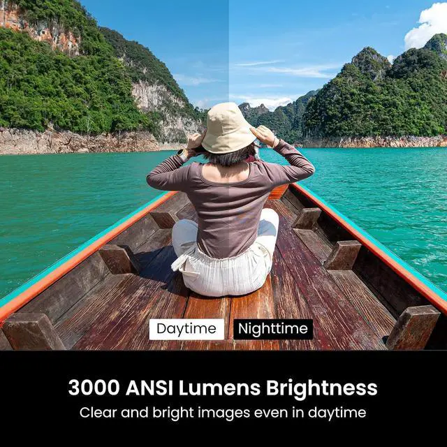 Alt view image 4 of 7 - HAPPRUN 3000 ANSI Lumens Outdoor Projector with Official Google TV, 4K Supported Smart Movie Projector, Dolby Audio, Auto Focus & Keystone, WiFi 6 and Bluetooth for Indoor & Outdoor Movies,Black