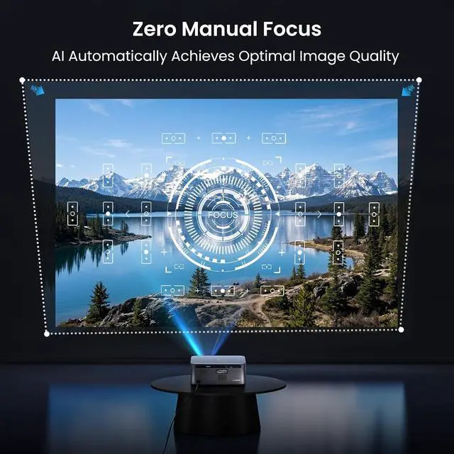 Alt view image 6 of 7 - HAPPRUN 3000 ANSI Lumens Outdoor Projector with Official Google TV, 4K Supported Smart Movie Projector, Dolby Audio, Auto Focus & Keystone, WiFi 6 and Bluetooth for Indoor & Outdoor Movies,Black