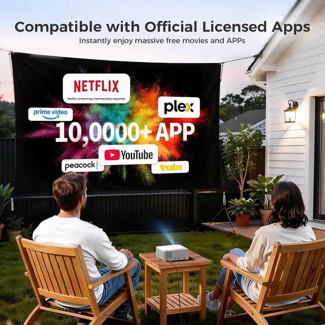 Alt view image 2 of 7 - GOODEE Mini Projector with WiFi and Bluetooth - Built-in Apps