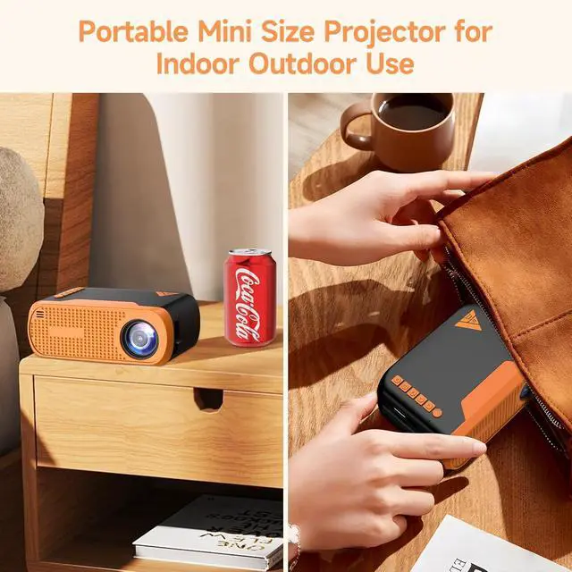 Alt view image 7 of 7 - Mini Video Projector with WiFi Bluetooth, Native 1080P Portable Movie Projector, Compatible with SmartPhone, TV Stick, PS5, Laptop HDMI USB for Home Theater Indoor Outdoor Movies
