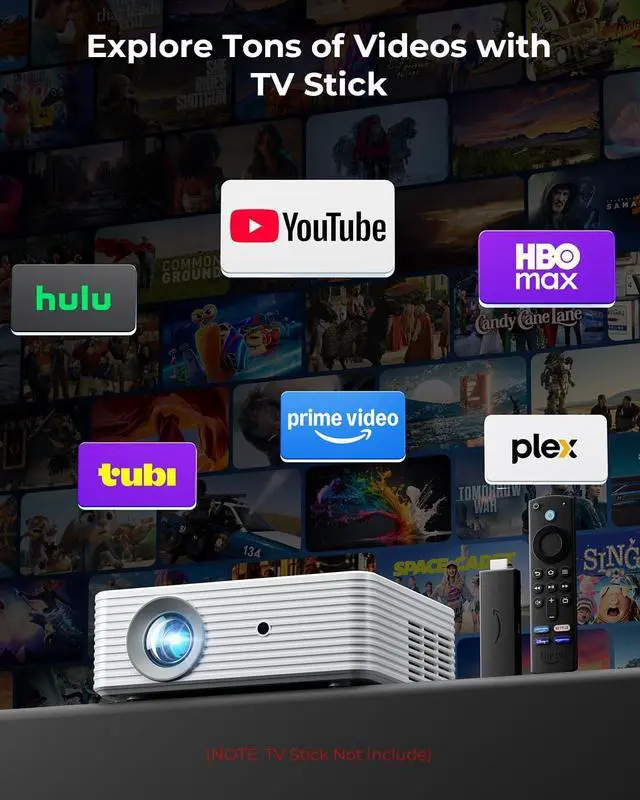 Alt view image 3 of 7 - Mini Projector for iPhone, ELEPHAS Portable Projector for Bedroom