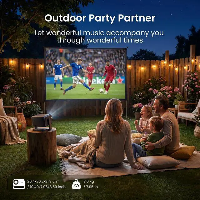 Alt view image 7 of 7 - Dangbei N3 Max Smart Projector 12W Dolby Audio,1000 ISO Lumens 4K Support, Portable Projector with Native Netflix & VIDAA OS, Auto Focus & Keystone, Home Theater Projector for Ceiling/Outdoor
