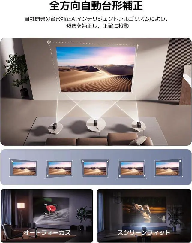 Alt view image 4 of 6 - Xiaomi Smart Projector L1 with Google TV Mini Home Projector Ceiling Projection Full HD 200 ISO Lumens Up to 120" / Omnidirectional Automatic Keystone Correction / Automatic Obstacle Avoidance / Dolby